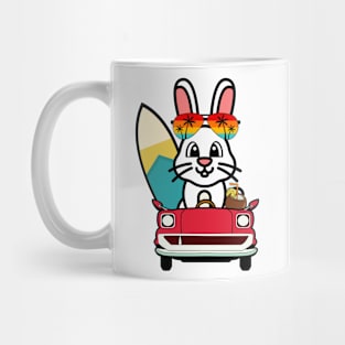 Cute bunny driving to the beach Mug